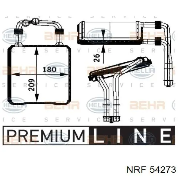 Радиатор печки 54273 NRF