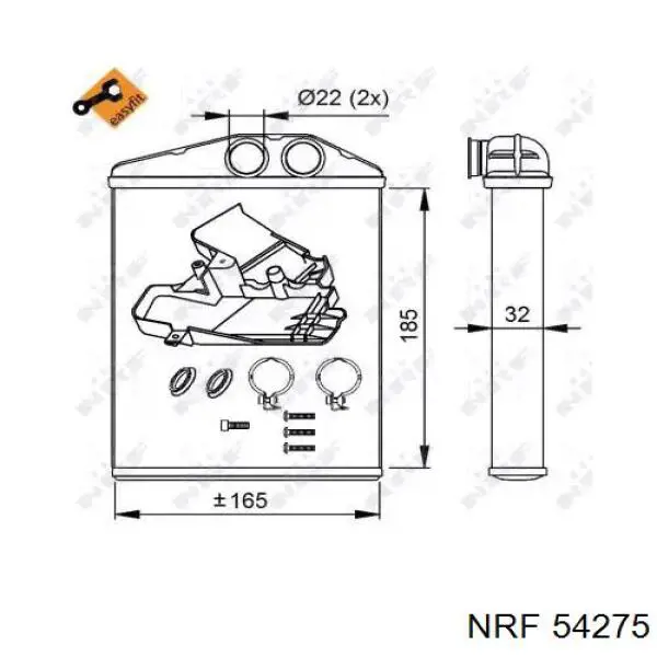 Радиатор печки 54275 NRF