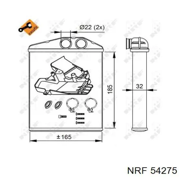 Радиатор печки (отопителя) NRF 54275 цена, от 36.73 USD