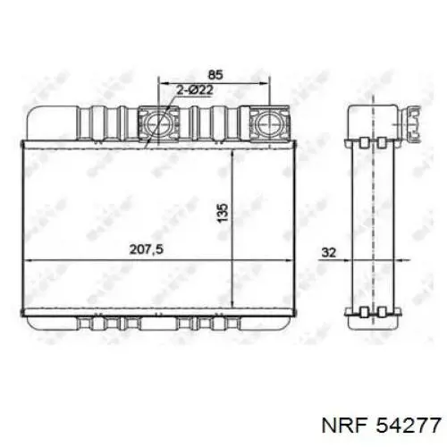 Radiador de calefacción 54277 NRF