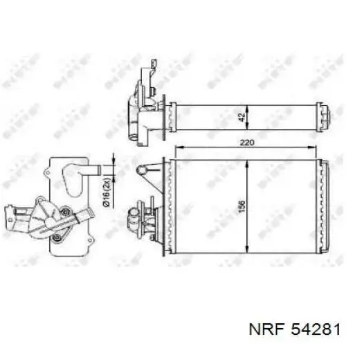 Радиатор печки 54281 NRF