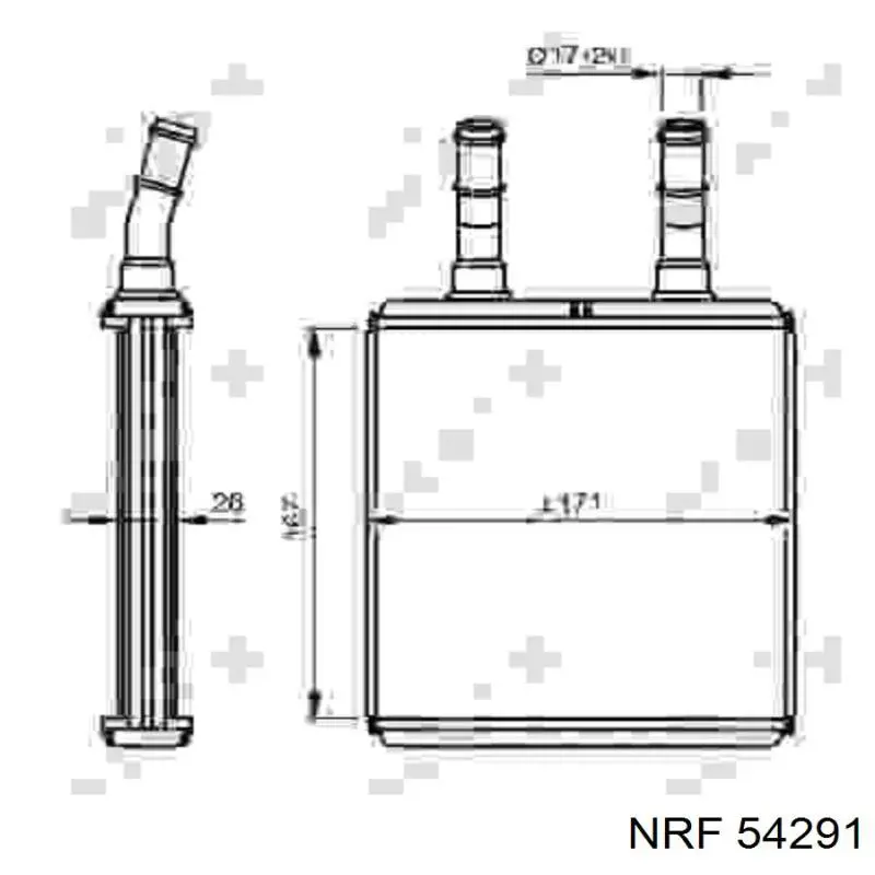 Radiador de calefacción 54291 NRF
