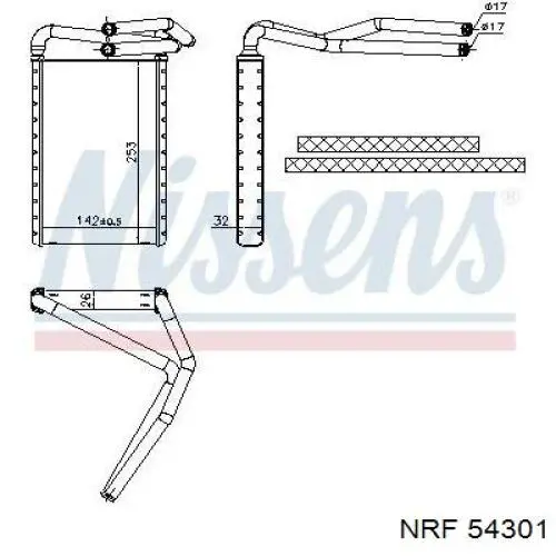 Радиатор печки 54301 NRF