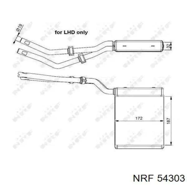 Радиатор печки 54303 NRF