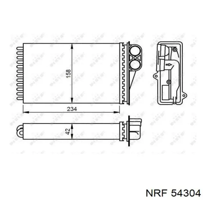 Radiador de calefacción 54304 NRF