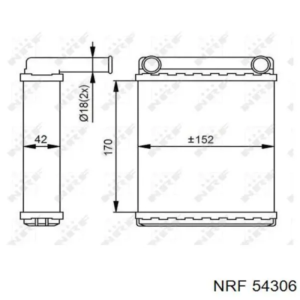 Радиатор печки (отопителя) задний 54306 NRF