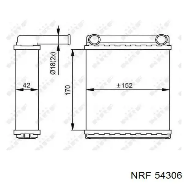 54306 NRF радиатор печки (отопителя задний)