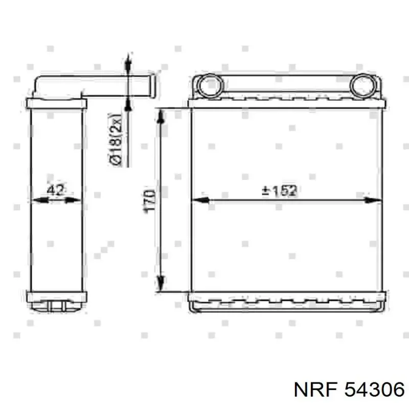 Купить 54306 NRF Радиатор печки (отопителя) задний