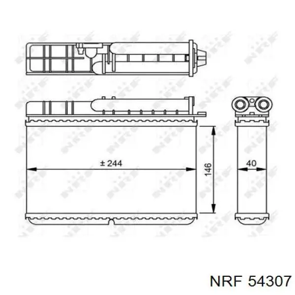Радиатор печки (отопителя) NRF 54307 цена, от 64.17 USD