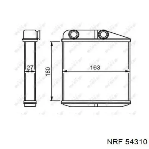 54310 NRF радиатор печки (отопителя задний)