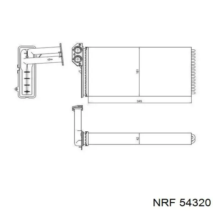 Radiador de calefacción 54320 NRF
