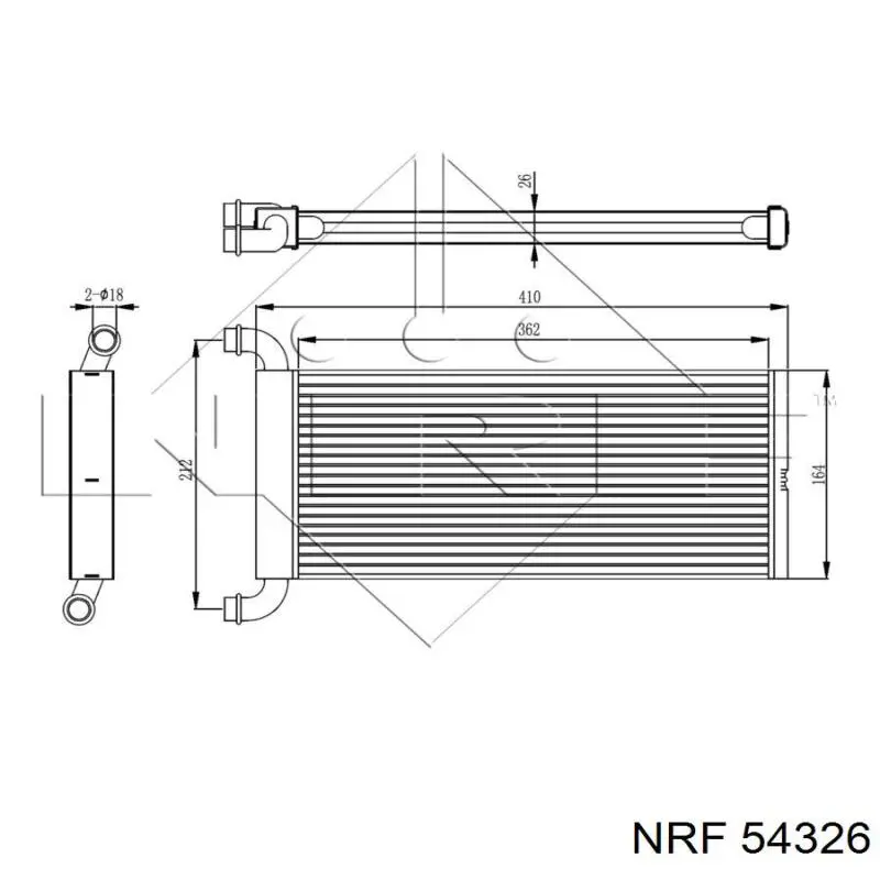 Radiador de calefacción 54326 NRF