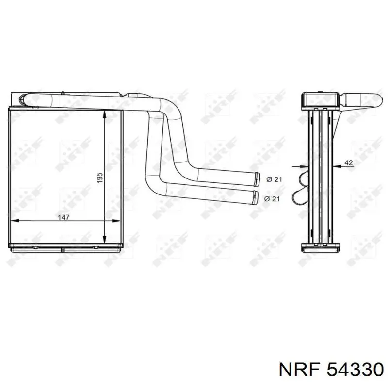 Радиатор печки 54330 NRF