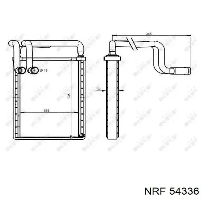 Радиатор печки 54336 NRF