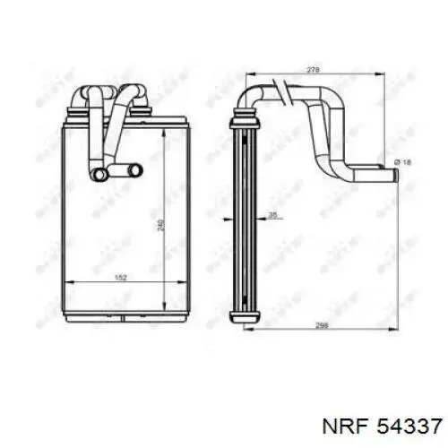 Radiador de calefacción 54337 NRF