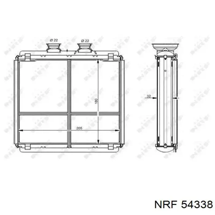 54338 NRF radiador de forno (de aquecedor)
