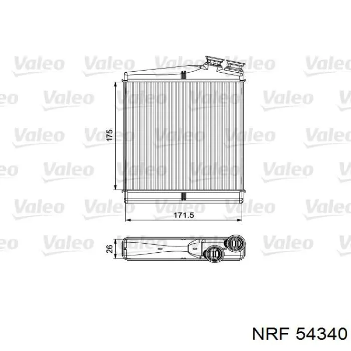 Radiador de calefacción 54340 NRF