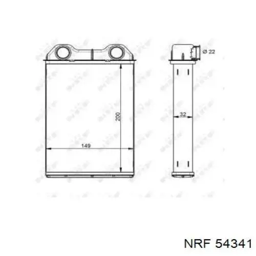 Радиатор отопителя NRF 54341