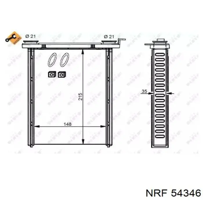 54346 NRF radiador de forno (de aquecedor)