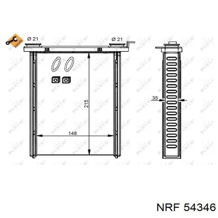 Радиатор печки (отопителя) NRF 54346 цена, от 67.02 USD