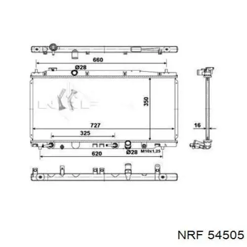 Радиатор охлаждения двигателя NRF 54505 цена, от 92.50 USD