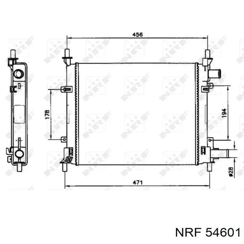 Radiador refrigeración del motor 54601 NRF