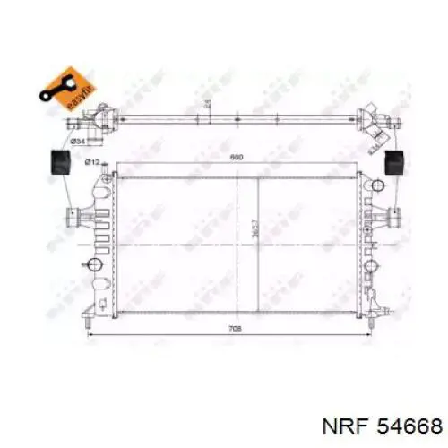 Радиатор охлаждения двигателя NRF 54668 цена, от 72.04 USD