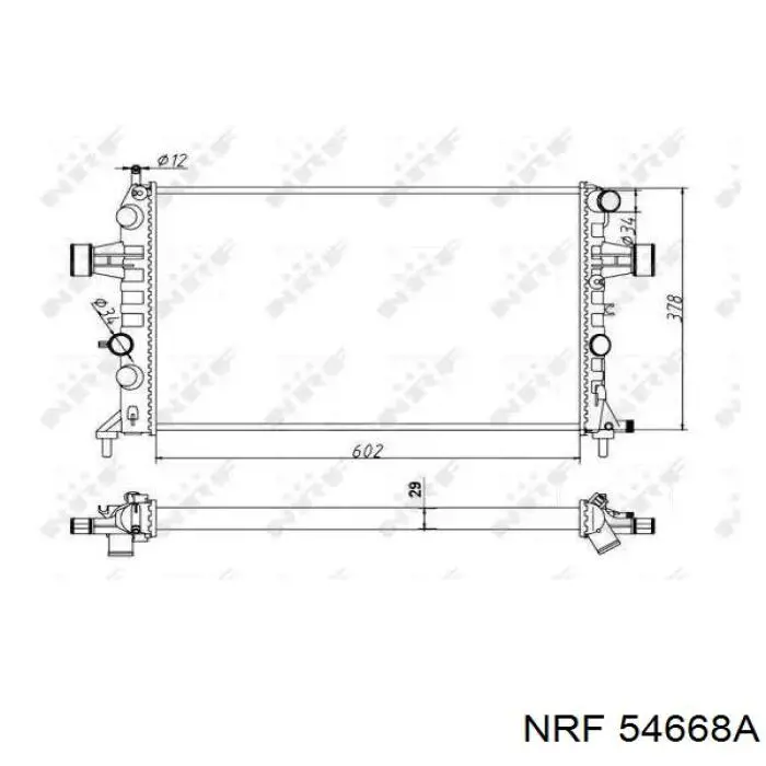 54668A NRF radiador de esfriamento de motor