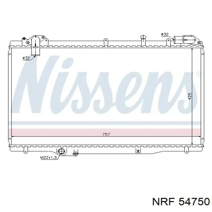 Radiador refrigeración del motor 54750 NRF