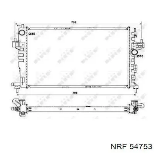 Радиатор охлаждения двигателя NRF 54753 цена, от 74.64 USD