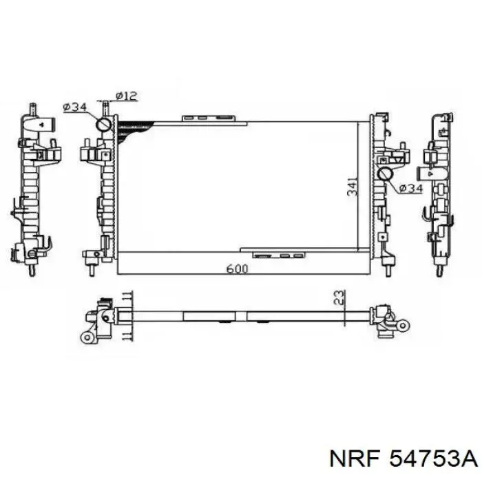 54753A NRF radiador de esfriamento de motor