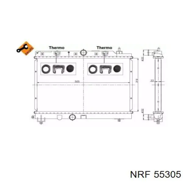Radiador refrigeración del motor 55305 NRF
