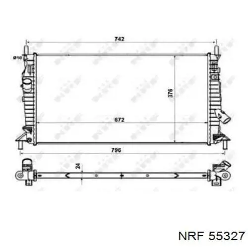 Радиатор охлаждения двигателя NRF 55327 цена, от 74.20 USD
