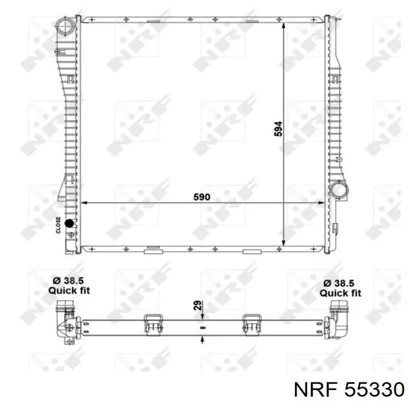 Radiador refrigeración del motor 55330 NRF