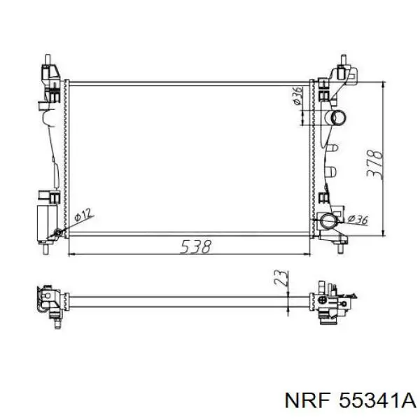 Радиатор охлаждения двигателя NRF 55341A цена, от 57.90 USD