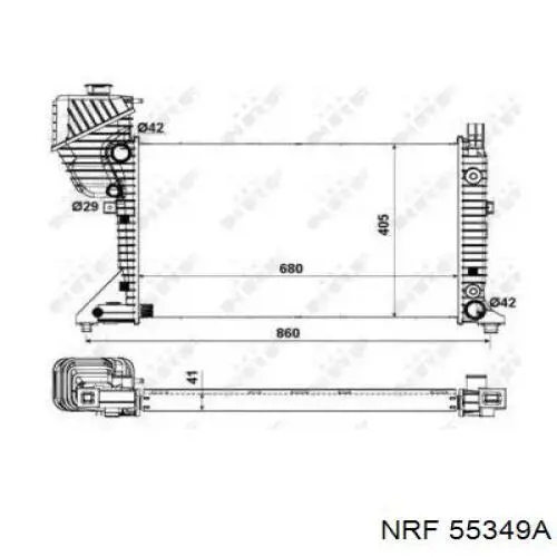 Радиатор 55349A NRF