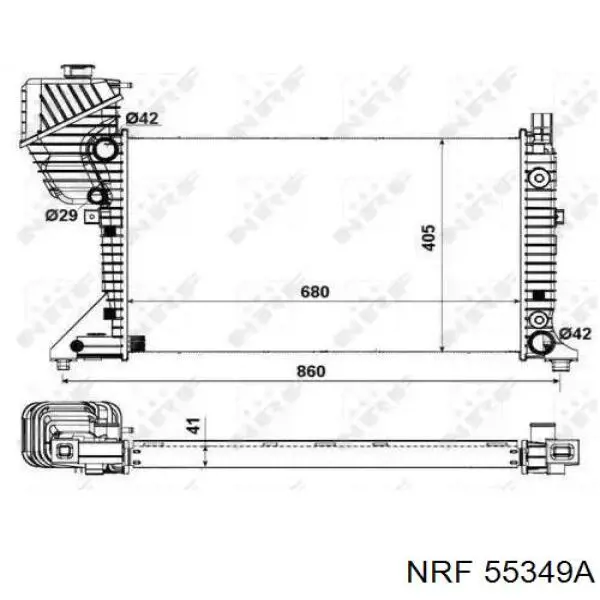 55349A NRF radiador de esfriamento de motor