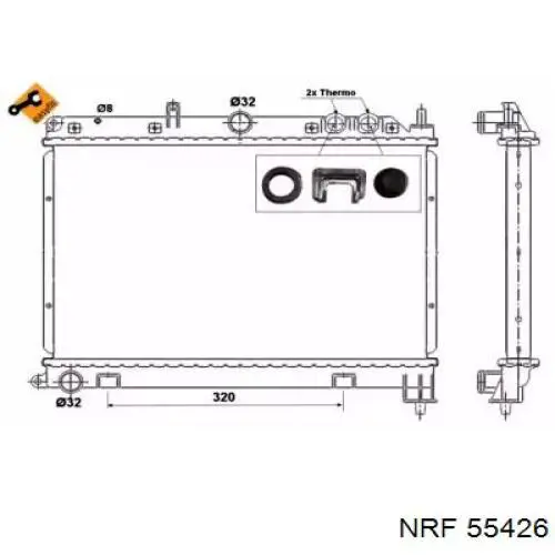 Radiador refrigeración del motor 55426 NRF