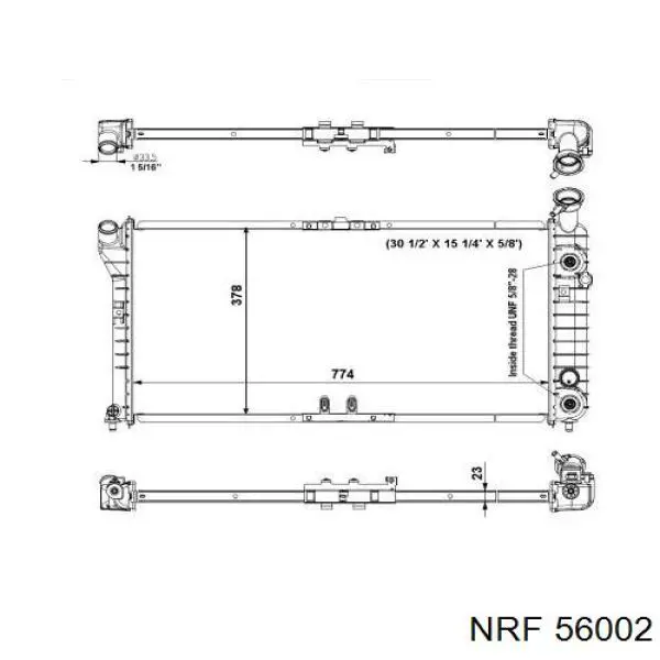 Radiador refrigeración del motor 56002 NRF