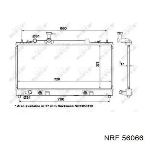 Радиатор 56066 NRF