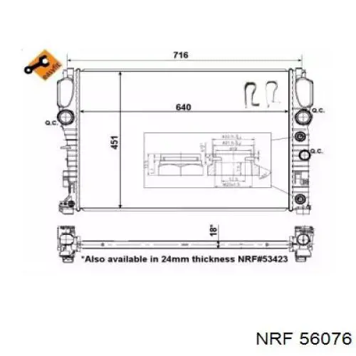 Радиатор 56076 NRF