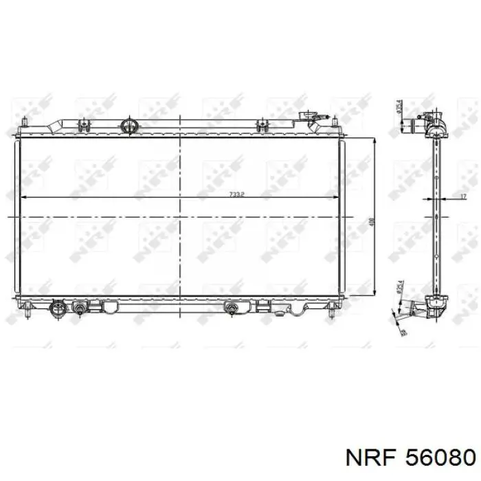Radiador refrigeración del motor 56080 NRF