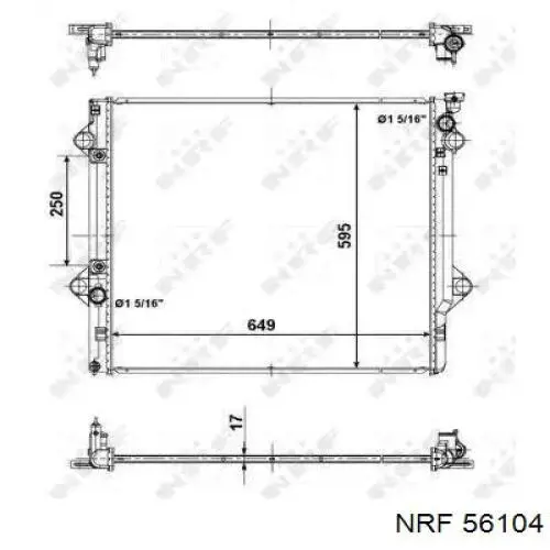 56104 NRF radiador de esfriamento de motor