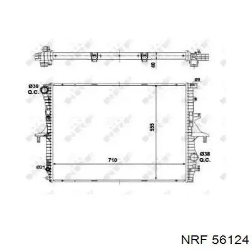 56124 NRF radiador de esfriamento de motor