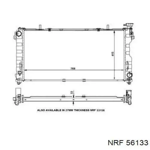 56133 NRF radiador de esfriamento de motor