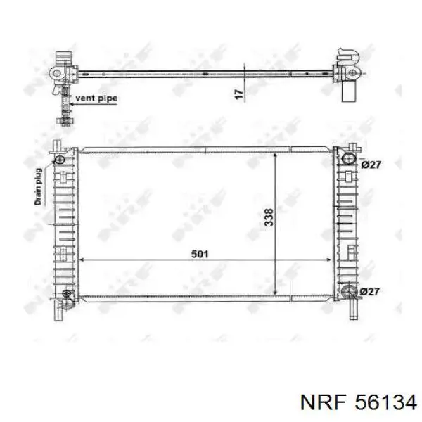 56134 NRF radiador de esfriamento de motor