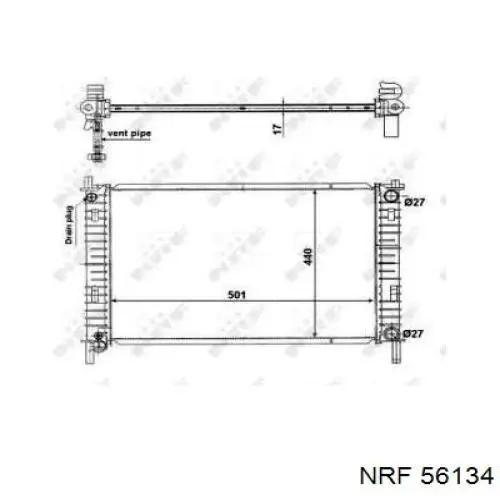 Радиатор охлаждения двигателя NRF 56134 цена, от 79.48 USD