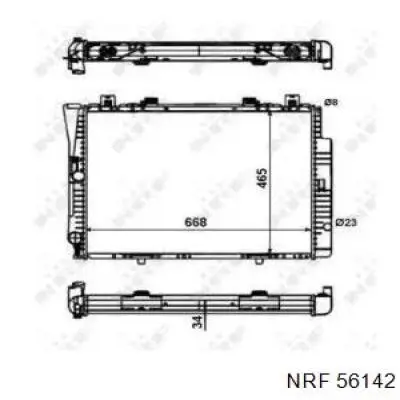 56142 NRF radiador de esfriamento de motor