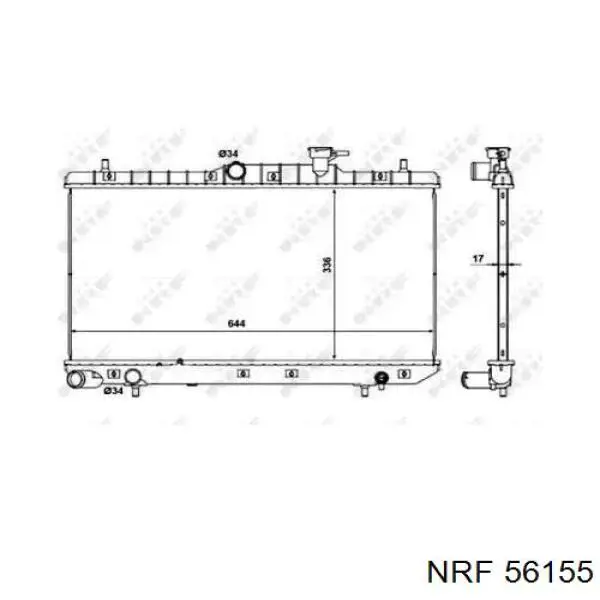 Радиатор охлаждения двигателя NRF 56155 цена, от 72.41 USD