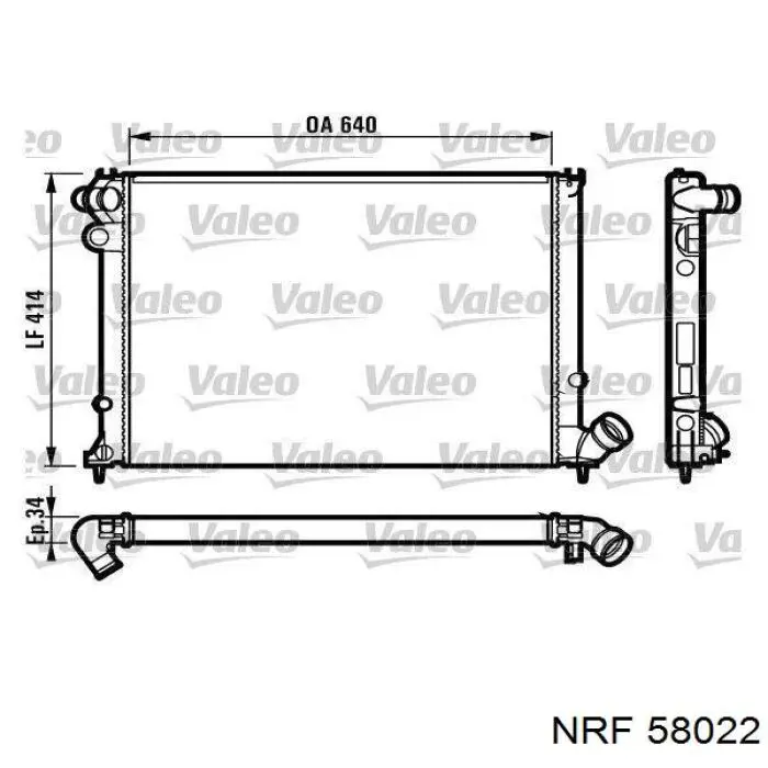 Купить 58022 NRF Радиатор водяной
